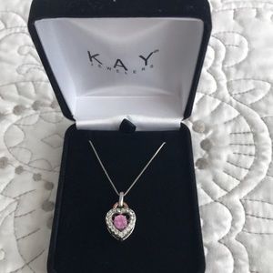 Sterling Silver Pink Sapphire Necklace
